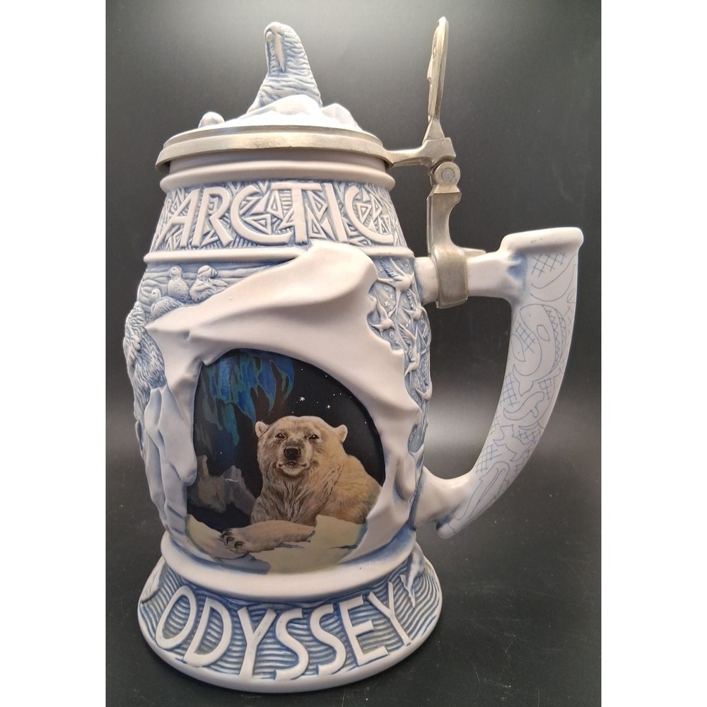 2001 Avon ARCTIC ODYSSEY Beer Stein By Tom O'Brien #27178 Polar Bear‎ 9.5"